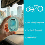 AER O Hanging Car Air Freshener Gel – Cool Breeze, Long Lasting 30 Days, Leak-Proof Odor Neutralizer, Rear-View Mirror Car Air Freshener with Steady Freshness Technology, Pack of 4