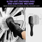 6Pcs Car Wheel & Tire Brush Kit, Professional Wheel Detailing Kit with Scratch-Free Rim Brush, Tire Brushes, Detailing Brush, Microfiber Towel & Tire Shine Applicator Pad, Vibrant Purple