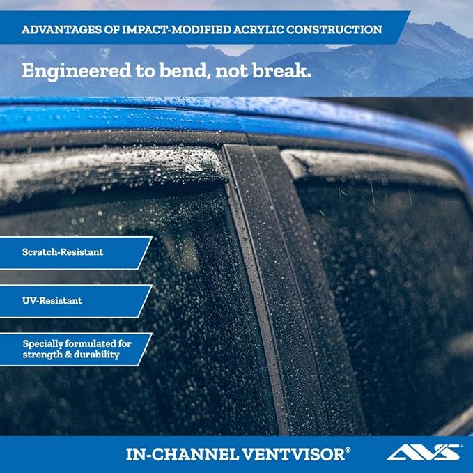 Auto Ventshade [AVS] in-Channel Rain Guards for 2019-2026 Chevrolet/GMC Silverado/Sierra 1500, 2020-2026 Silverado/Sierra 2500/3500, Crew CAB ONLY | Window Vent Visors, 4 pcs. - Smoke | 194805