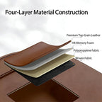 Universal Foldable Car Backseat Organizer with Table Tray, Car Seat Back Protector with Touch Screen Phone Holder, Premium Leather Kick Mats with Storage Pockets Tissue Holder (Brown)