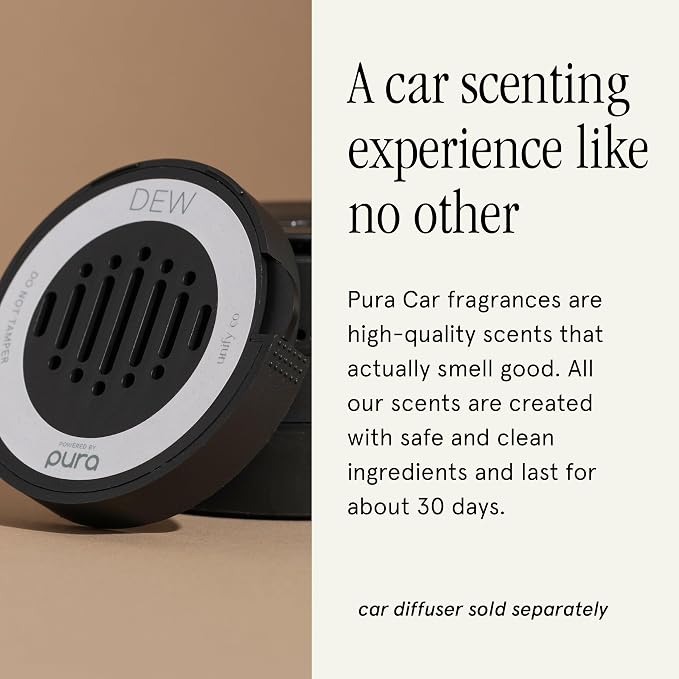 Car Scent Refill - Fragrance for Car Diffuser - Clean & Safe Luxury Diffuser Scent - Long-Lasting Fragrance for 30 Days of Aroma - Dew