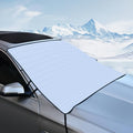 Windshield Snow Ice Cover, Windproof Exterior Car Front Window Frost Guard, Snow-Proof Universal Fit Winter Windshield Wiper Sun Shade Protector Cover All Weather Protection, Windscreen Shield