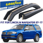 Goodyear Shatterproof in-Channel Window Deflectors for Lincoln Navigator 2007-2017, Rain Guards, Window Visors for Cars, Vent Deflector, Car Accessories, 4 pcs - GY008004