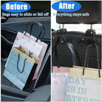 Bling Car Purse Hooks 2Pcs, Durable Car Headrest Hook, Holds 44Lbs, Double-Hooks, Wide-Opening, Rhinestone Automobile Purse Hangers Holder, Bling Car Accessories for Women, Black