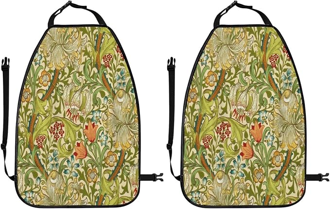 William Morris Golden Lily Car Seat Back Kick Protectors Kick Mats With Storage Pockets For Vehicles To Protect From Dirt Mud Scratches 2 Pack