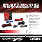 AMPKIT8 8 Gauge Amp Kit Amplifier Install Wiring 8 Ga Pro Installation Cables, 800 w (8 Gauge)