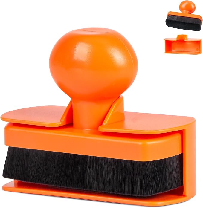 Tire Shine Applicator Brush - Extra Large Automotive Tire Dressing Applicator Brush with Storage Stand for Tire Detailing & Car Wash Kit, Black, 3.6 Inch Length (Orange)