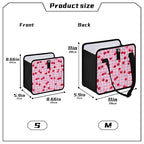 Car Trash Can Organizer Bin with Adjustable Strap for Back Front Seat Console Waterproof Leakproof Collapsible Portable 11 Inch Pink Juicy Checkered Cherry