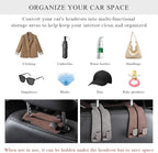 2 PCS Car Seat Headrest Hook, Back Seat Hanger with Double Flexible Leather Hooks, Soft Leather Double Headrest Metal Hooks Purse Handbag Organizer, Car Accessories (Gray)