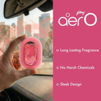 AER O Hanging Car Air Freshener Gel – Rose Blossom, Long Lasting 30 Days, Leak-Proof Odor Neutralizer, Rear-View Mirror Car Air Freshener with Steady Freshness Technology, Pack of 4
