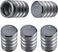 Tire Valve Stem Cap Cover - (5 Pack) Tire Air Cap Metal with Plastic Liner Corrosion Resistant Leak-Proof Halloween Pumpkin Car Decoration Accessories Grey