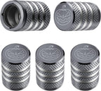 Tire Valve Stem Cap Cover - (5 Pack) Tire Air Cap Metal with Plastic Liner Corrosion Resistant Leak-Proof Halloween Pumpkin Car Decoration Accessories Grey