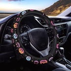 Auto Steering Wheel Cover Unviersal 15 Inch Steering Wheel Wrap Cover Halloween Car Interior Accessories Decor for All Seasons, Pumpkin Gradient