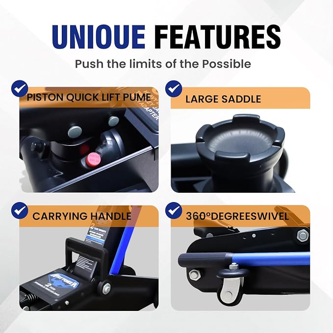 ANTPOWER 2 Ton Floor Jack,with Wheels for Secure Lifting,Fast Lift Floor Jack, Quick Lift Pump for Sport Utility Vehicle,Providing Stable Support for Various Cars (2.0T)