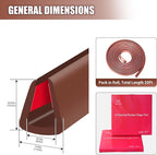 Rubber Edge Trim, Flexible Edge Trim for Sharp Edge, 5/16"(8.0mm) U Channel Edge Protector, Self Adhesive Edge Guards for Plywood, Glass, Flexi-Glass and Mirror, 20Ft, Brown Color