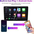 Car Radio for Nissan Frontier SV 2013-2020 2G+64G, 9 Inch IPS Touch Screen Stereo Head Unit Wireless Car-Play Android Auto Blue-Tooth GPS Navi Upgrade Dash Kit WiFi FM RDS