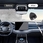 7pcs Windshield Cleaner Tool Car Window Cleaning Wash Kit with 4 Reusable Microfiber Pads 1 Spray Bottle and Extendable Handle Auto Glass Wiper Kit, Gray
