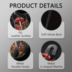 2PCS Car Seat Back Storage Headrest Hooks, Mushroom Purse Holder Bags Hanger, PU Leather Double Metal Hook for Backseat Organizer, Women Car Accessories Organization