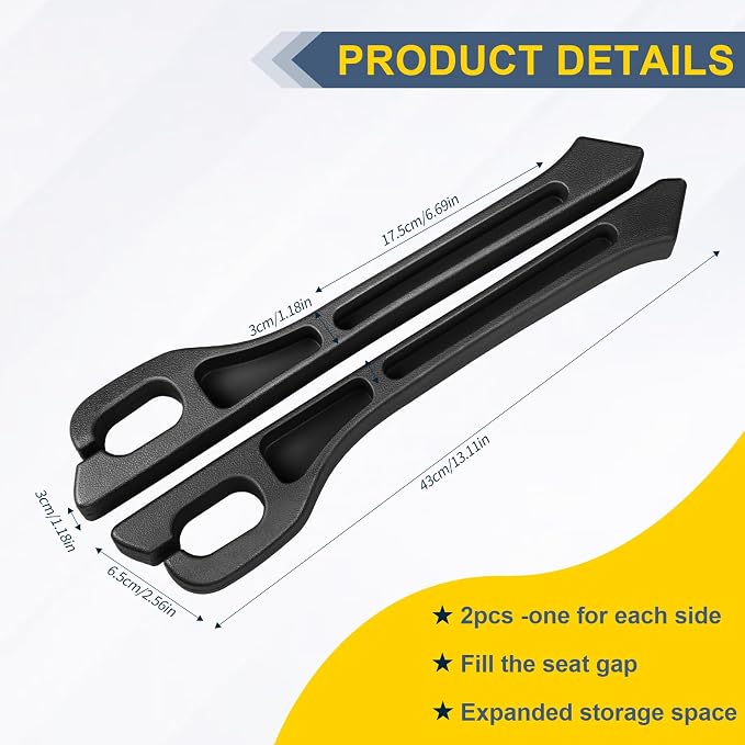 Car Seat Gap Filler 2PCS with Organizer, PU Car Gap Filler Universal Fit for Car SUV Truck, Seat Gap Filler Between Seat and Console, No Drop Car Seat Gap Blocker with Dual Storage Slotsge