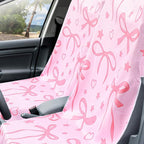 Car Seat Towel Covers with Storage Bag, 63 x 32 Inch Universal Non Slip Waterproof Sweat Protector for Car Truck, Gym Swimming Running, Machine Washable(2 Pack,Pink Bow)