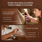 Suede Conditioner and 3-in-1 Leather Cleaner and Conditioner,for Car Interiors, Apparel, Furniture, Boots