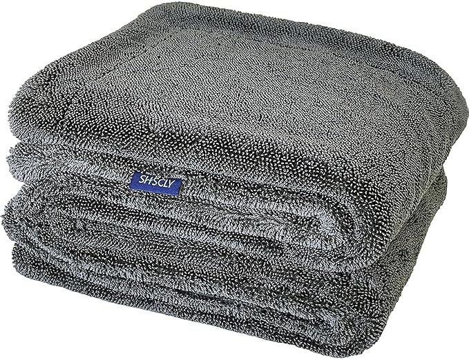 1-Pack Double-Sided Microfiber Towels for Cars Gray 26.8 x 32.3 in | Dual-Sided Design, Ultra Absorbent, Scratch-Free, Streak-Free Finish, Machine Washable