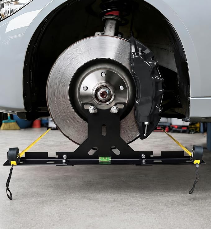 Wheel Toe Alignment Tool Kit for at Home DIY Garage Use, Stainless Steel Toe Plates with Dual Tape Measures, Quick Front-End Toe Check for Automotive Cars Trucks SUVs - Black (Patent Design)