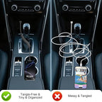 Coiled Carplay Car Charger Fast Charging, [1-Pack, 3ft] Retractable Braid USB A to USB C Cable for iPhone 17/17 Air/16/15/Plus/Pro Max/MacBook Pro/Samsung Galaxy S10/Android Devices, USB C Cord, Grey
