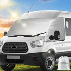 Silver RV Windshield Cover for Ford Transit 2015-2026 | Fits Transit 150 250 350 350HD, Hail Protector, Waterproof Snow Cover