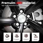 4 Pack Car Wheel Center Hub Cap Kit with 22 Lug Nut Covers, 2.2 in (56mm) Wheel Rim Covers Center Hubcaps with Emblem for Model 3 / Model Y, Silver Exterior Decoration Accessories for Tesla