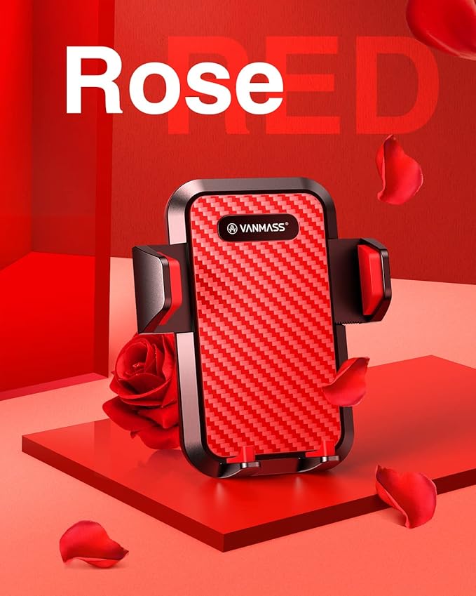 【85+LBS Strongest Suction & Military-Grade Ultimate Car Phone Mount【Patent & Safety Certs】 Cell Phone Holder for Dash Windshield Vent for iPhone 17 Pro Max Automobile Accessory Kits,Red