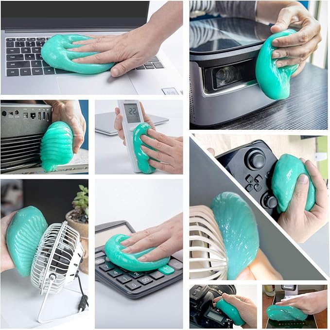 Car Cleaning Gel for Car Detailing Car Cleaning Gel Putty Reusable Keyboard Cleaner Gel Car Putty for Cleaning Dust Universal Cleaning Gel 5 Pack(Green)
