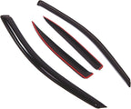 WD2-470 Dark Smoke 4 Pcs Set Window Visor (Outside Mount) Deflector Rain Guard Compatible with 1999-2005 Volkswagen Jetta