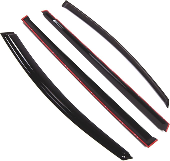 WD2-825 Dark Smoke 4 Pcs Set Window Visor (Outside Mount) Deflector Rain Guard Compatible with 2006-2016 Mazda Mazda8