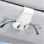 Sunglasses Holders for Car Sun Visor, Leather Eyeglasses Hanger Mounter, Magnetic Glasses Holder and Ticket Card Clip, Auto Interior Accessories Universal for SUV Pickup Truck