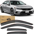 Tape on Rain Guards for Honda Civic Sedan 2022 2023 2024 2025 2026, Window Deflectors Window Visors for Fresh Air Circulation, Crack Window Open in Rain, Smoke Tinted, 4PCS