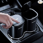 Car Trash Can, Car Trash Cup with 30 Additional Trash Bags for Exclusive Using, Multipurpose Trash Can for Car, Office & Home to Meet Various Needs - 2 Packs, Black
