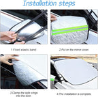 Car Magnetic Windshield Snow Cover, 4 Layers WAaterproof Windproof Protection,Snow,Ice,Sun,Frost Defense, Universal for SUV, Truck, Sedan, Van (Silver)