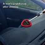 Windshield Cleaning Tool, Car Window Cleaner, Windshield Cleaner with 4 Washable Reusable Microfiber Pads and Extendable Handle, Auto Glass Wiper Cleaning Kit Universal for Car (Red)