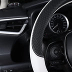 Auto Car Genuine Leather Steering Wheel Cover Anti Slip Wrap 15" (White)