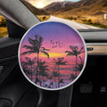 Steering Wheel Sun Shade Cover, Palm Tree Steering Wheel Cover Sun Shade, Aluminum Foil Auto Interior Protector Anti-Heat Steering Wheel Shield Accessories for Women, Dinosaur