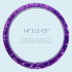 Fluffy Steering Wheel Cover, Universal 15 Inch Elastic Plush Softy Steering Wheel Cover for Women Girls, Anti-Slip, Odorless, Winter Warm, Purple