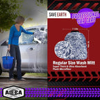 AIDEA Car Wash Mitt Microfiber, 2PK Wheel Cleaner Mitts, 7.12' X10.14'' | Scratch Free Lint-Free, Extra Plush Premium Microfiber Mitt Car Wash Brush, Regular Size