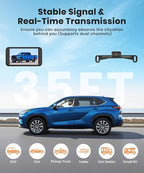 W5 Wireless Backup Camera: 4.5" 1080P Dual-Channel Monitor, Easy Installation, Stable Wireless Signal, IP69K Waterproof Color Night Vision Back Up Camera for Truck, Car, SUV, Van and Trailer