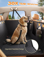 Dog Car Seat Cover for Back Seat - [Upgraded Anti-Ripped] Back Seat Extender for Dogs Hard Bottom, Waterproof Dog Hammock for Car with Mesh Window, Pet Backseat Protector SUV & Small Truck XL