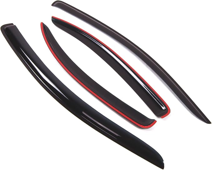 WD2-059 Dark Smoke 4 Pcs Set Window Visor (Outside Mount) Deflector Rain Guard Compatible with 2007-2010 Chevrolet Aveo