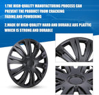 4-Pack 17 Inches Wheel Rim Cover Hubcaps,Redesign Fashion Style Replacement Hubcaps,Car Truck SUV Hub Accessories,Black Lacquer
