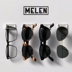 MELEN Adhesive Sunglass Organizer Wall (8-Pack) - Strong and Compact Glasses Holder, Sunglass Holder for Car and Wall - White