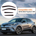Rain Guards Compatible with 2018-2022 Toyota C-HR CHR, Set of 4 Tape-On Side Window Visor Wind Deflector Vent Visors Car Accessories
