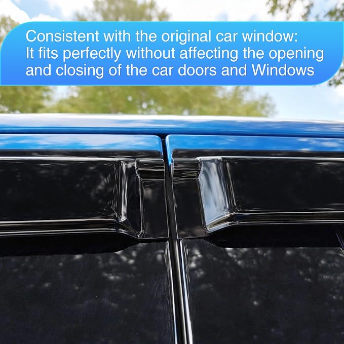 Window Rain Guards for Ford Focus Sedan 2012-2018, NOT for Hatchback Models, Tape-On Wind Deflectors Vent Visors, Smoke Sun Rain Guard, 4PCS